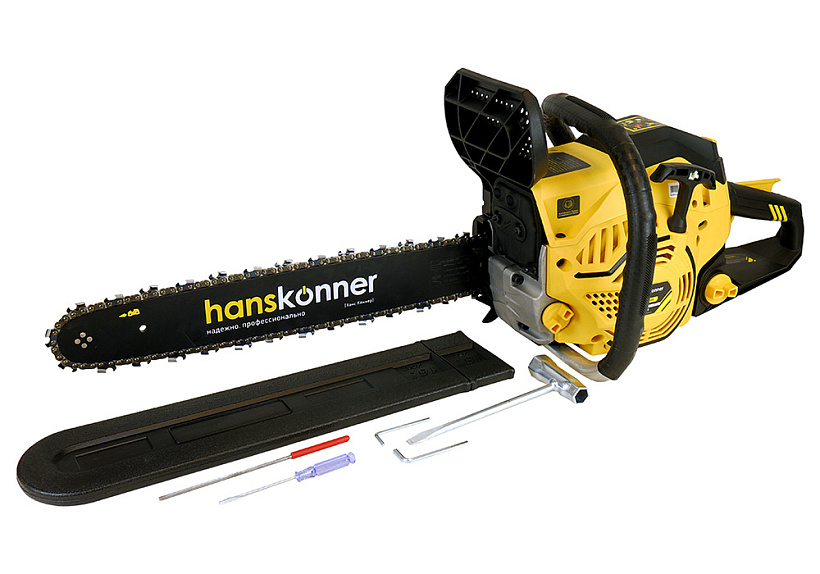 Бензопила Hanskonner HGC2020 (2,0кВт, 2,7 л/с, шина 18", 0,325, 1,5мм, 75зв)