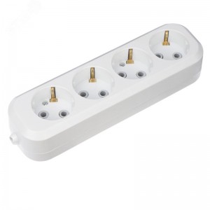 Колодка 4гн с заземлением REXANT 11-8707