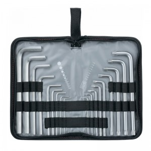 Набор ключей имбусовых HEX-TORX: HEX 1,5–10 мм, T10-T50, CrV, 18 шт., короткие, сатин Matrix 12314
