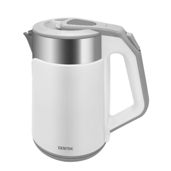 Чайник Centek CT-0023 (белый) 2.0л 2000Вт двойн.корпус-сталь+пластик, двойная стен