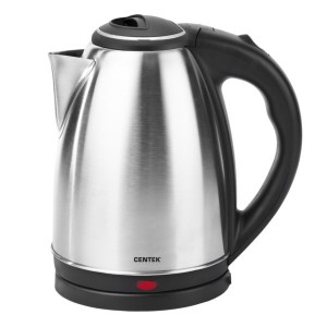 Чайник Centek CT-1068 (черный) 2л, 2000Вт, хромированная вставка на крышке
