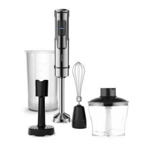 Блендер Centek CT-1353 (сталь) 1200Вт, 3в1, блендер/венчик/чоппер, 650мл +мерный