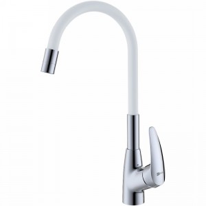 Смеситель для кухни, с гибким изливом, хром/белый LINARA LEMARK LM0415C-White