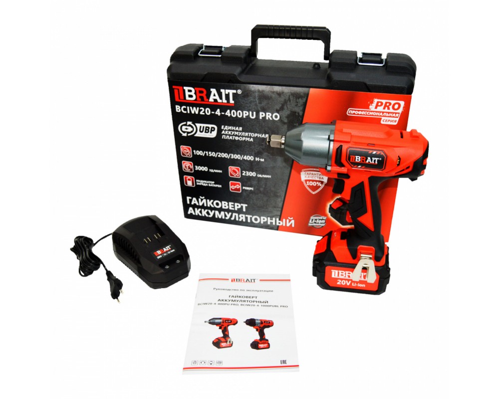 Гайковёрт акк. BRAIT BCIW20-4-400PU PRO 21.01.205.101