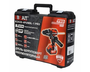 Дрель аккумуляторная BRAIT BCDI20-4PUMBL-1 PRO 21.01.203.101