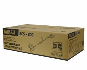 Снегоуборщик аккумуляторный BRAIT BCS-300 (лопата, 21В, АКИ 1*4Ач, ЗУ)