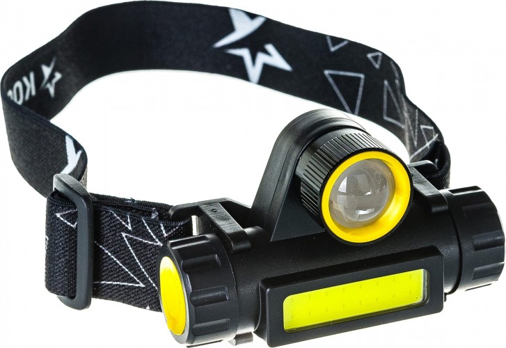 Фонарь налобный акк 3Вт СОВ с зумом КОСМОС КосН103WLith