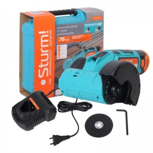 Угловая шлифовальная машина акк Sturm CAG1276C (12В, 1BatterySystem12V, 76мм, 1x2.0Ач,ЗУ, кейс)