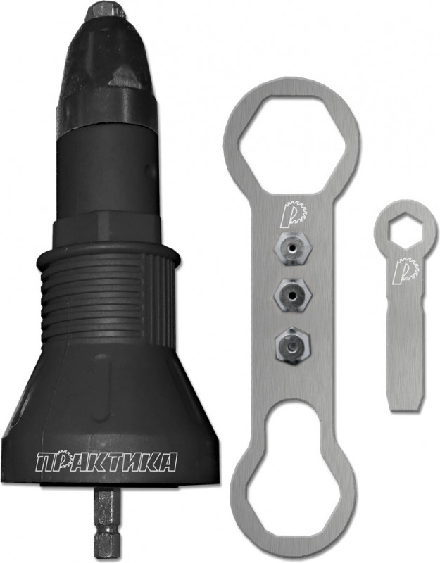 Насадка-заклепочник для шурупеверта, 2,4-4,8мм, пластиковый корпус ПРАКТИКА 791-608
