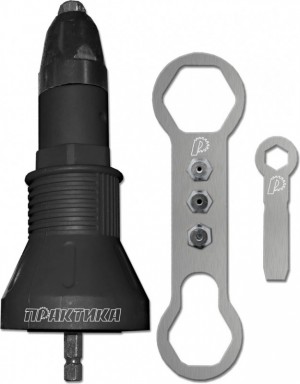 Насадка-заклепочник для шурупеверта, 2,4-4,8мм, пластиковый корпус ПРАКТИКА 791-608