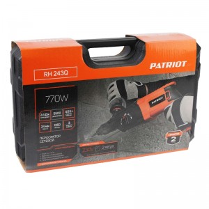 Перфоратор PATRIOT RH 243Q 140301344 (770Вт, 2,6Дж, SDS+, быстросменный QCC, 5500уд/мин, 1350об/мин)