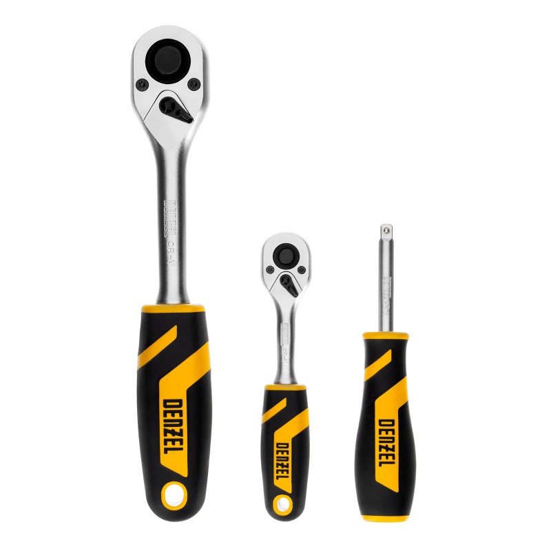 Набор инструментов 1/2", 1/4", CrV, S2, 82 предмета, кейс Denzel 15809