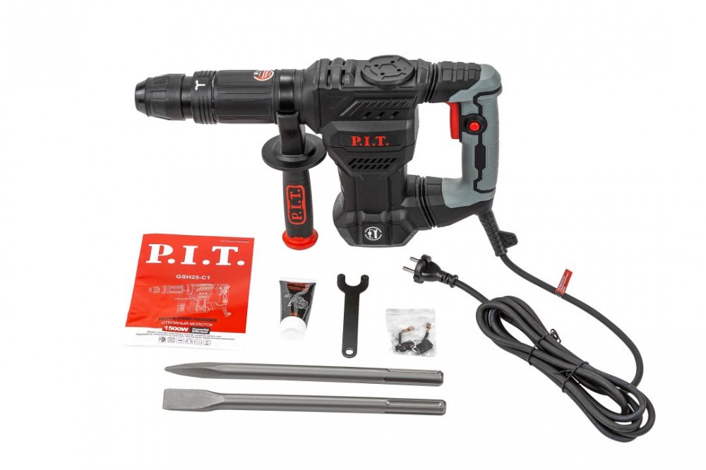 Молоток отбойный P.I.T. GSH25-C1 (1500Вт, 20дж, 4100 уд/мин, 12 полож. зубила, SDS-MAX)
