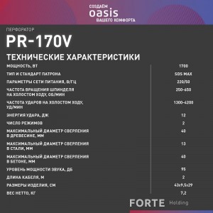 Перфоратор Oasis PR-170V Pro