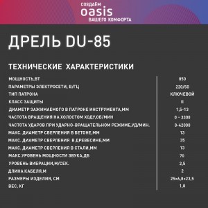Дрель ударная электрическа Oasis DU-85