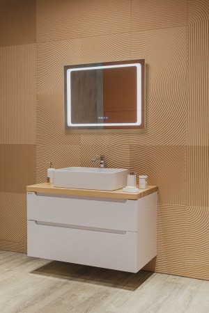Зеркало ФОРТУНА 800*600-3 (часы+подогрев) LED-00002489