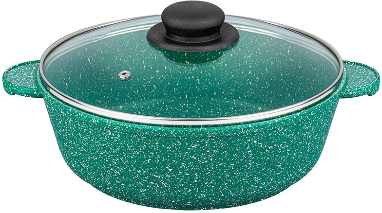 Жаровня (сотейник) 26 см ГАРМОНИЯ ВКУСА "Изумруд" 3,7 л с крышкой 120599