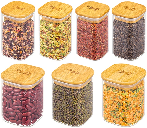 Набор 7 банок для хранения "Crystal glass" 3 пр 450 мл 360097