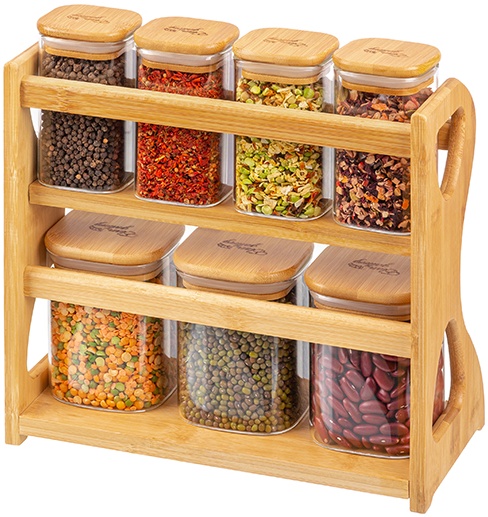 Набор 7 банок для хранения "Crystal glass" 3 пр 450 мл 360097