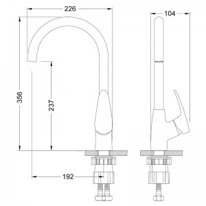 Смеситель для кухни с высоким поворотным изливом, хром LINARA LEMARK LM0405C