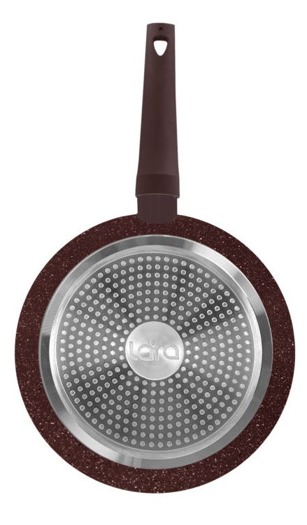 Сковорода LARA LR01-14-20 серия МОККО 20*4см, прорезин ручка soft-touch, индукция