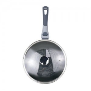 Сковорода LARA LR01-68-24 серия ФЬЮЖН 24*4.7см, съем. ручка, индукция, крышка, Индикатор нагрева,кор