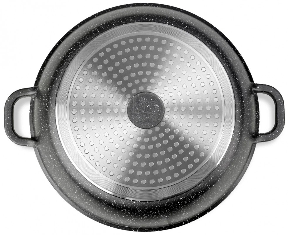 Сотейник LARA LR02-211 серия Rio 24см, 2,9л, мрамор, капсулированное индукционное дно, крышка