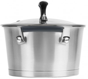 Кастрюля LARA (нерж) LR02-281 ВЕНЕРА 24*13см 5.5л, капсулированное индукционное дно, стекл. крышка