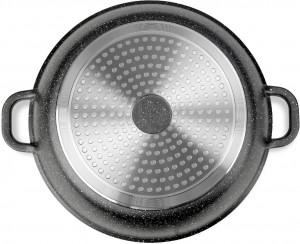 Сотейник LARA серия Rio 28см, 3.4л, мрамор, капсулированное индукционное дно, крышка LR02-212