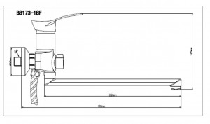 Смеситель для ванны BOOU с прямой поворотный излив B8173-18F (B8173-18F)