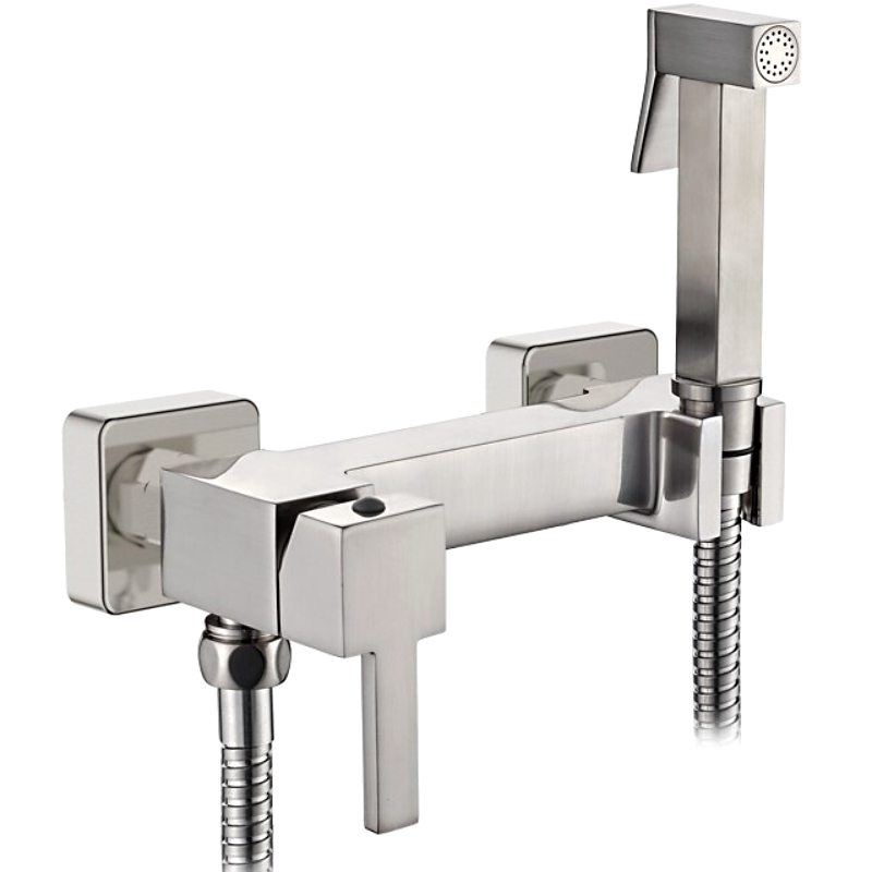 Смеситель с гигиеническим душем Сатин LEDEME L5398A-7