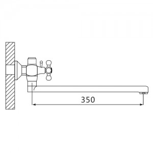 Смеситель для ванны OUTE T6323