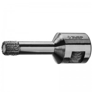 Коронка алмазная по керамограниту ЗУБР, вакуумное спекание алмазов, d=8 мм, посадка М14, Профессиона