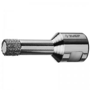 Коронка алмазная по керамограниту ЗУБР, вакуумное спекание алмазов, d=12 мм, посадка М14, Профессион