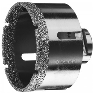 Коронка алмазная ЗУБР по керамограниту, вакуумное спекание алмазов, d=73 мм, посадка М14, Профессион