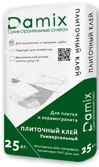 Клей плиточный Damix базовый 25кг