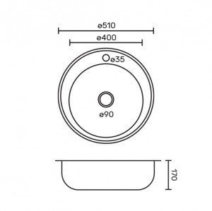 Мойка врезная круглая 51см, нерж.сталь FABIA 051