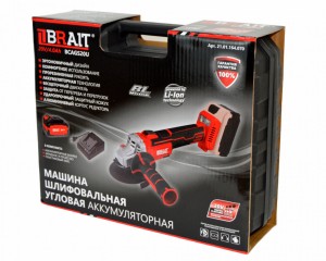 Угловая шлифовальная машина аккум. BRAIT BCAGS20U (125мм, 20В, АКБ 1*4,0Ач) 21.01.164.070