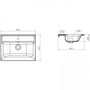 Раковина MIX 60 Polytitan