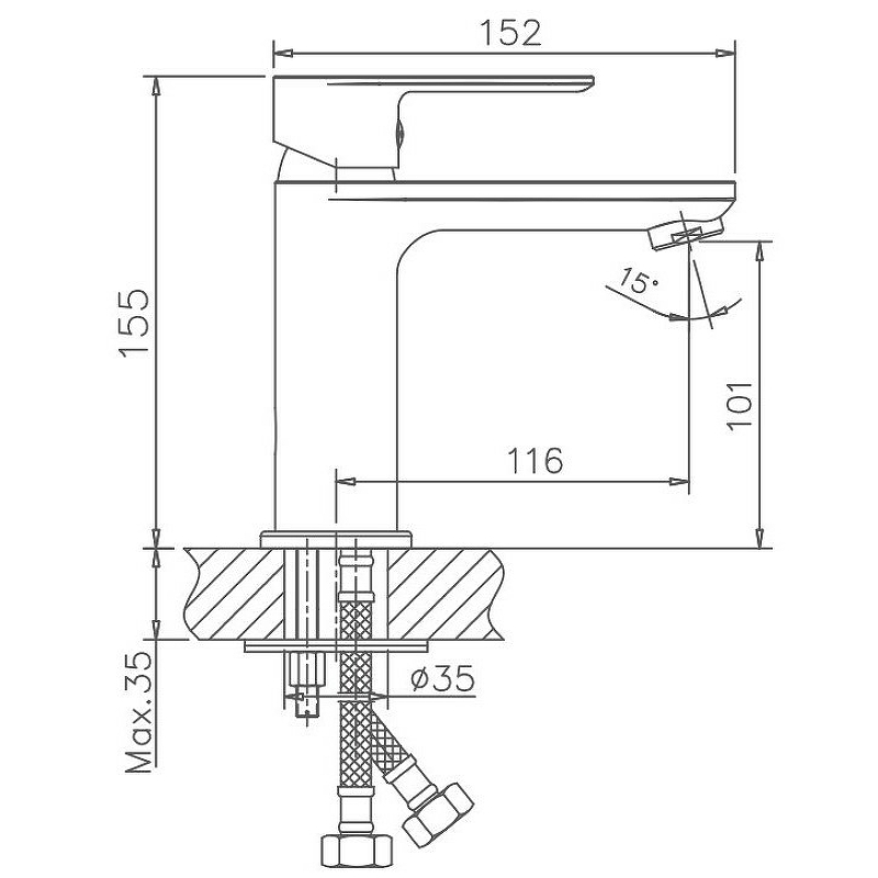 Смеситель для раковины HAIBA HB10505-3