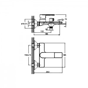 Смеситель для ванны HAIBA HB60505-3