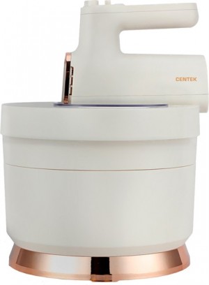 Миксер с чашей Centek CT-1129 (бежевый/золотой хром) 800Вт
