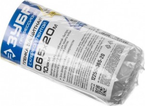 Пленка ЗУБР "ПРОФЕССИОНАЛ" с клейкой лентой 10мкм 0,65*20м 12250-065-20