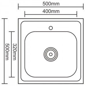 Мойка 500*500*0,8мм глянец LEDEME L95050