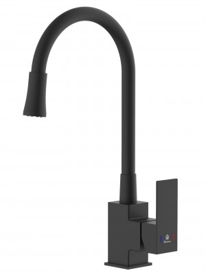 Смеситель для кухни гибкий излив, черный Diadonna D46-0011BL