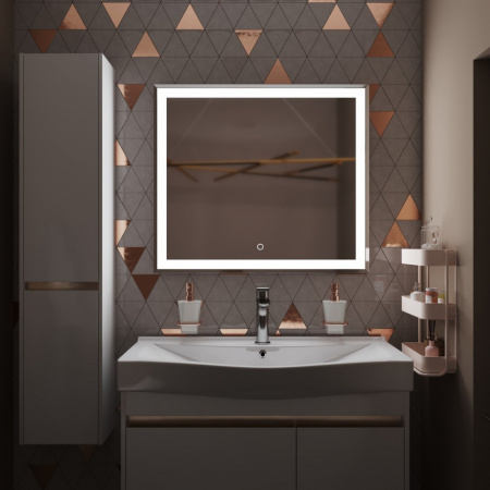 Зеркало 800*700мм сенсор. выключатель, светодиод.подсветка MIXLINE Минио