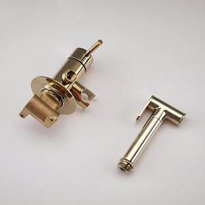 Смеситель с гигиеническим душем золото FRAP F7505-3