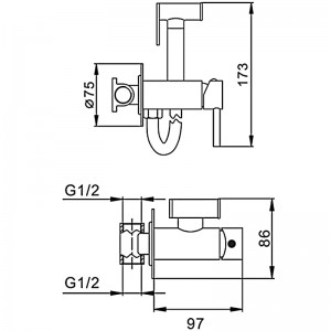 Смеситель с гигиеническим душем золото FRAP F7505-3