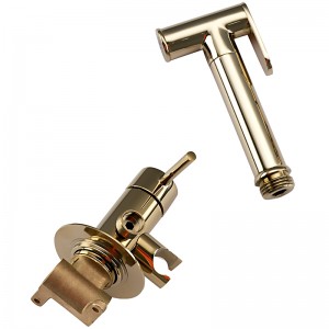 Смеситель с гигиеническим душем золото FRAP F7505-3