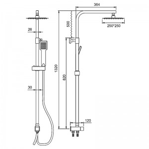 Душевая система с переключателем к смесителю для душа LEDEME L72400-1